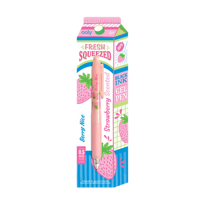 Fresh Squeezed Fruit Scented Gel Pen - Black Ink - Strawberry