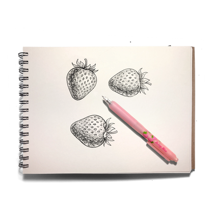 Fresh Squeezed Fruit Scented Gel Pen - Black Ink - Strawberry
