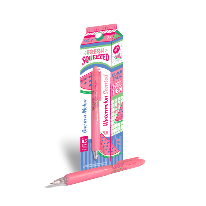 Fresh Squeezed Fruit Scented Gel Pen - Black Ink - Watermelon