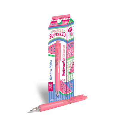 Fresh Squeezed Fruit Scented Gel Pen - Black Ink - Watermelon