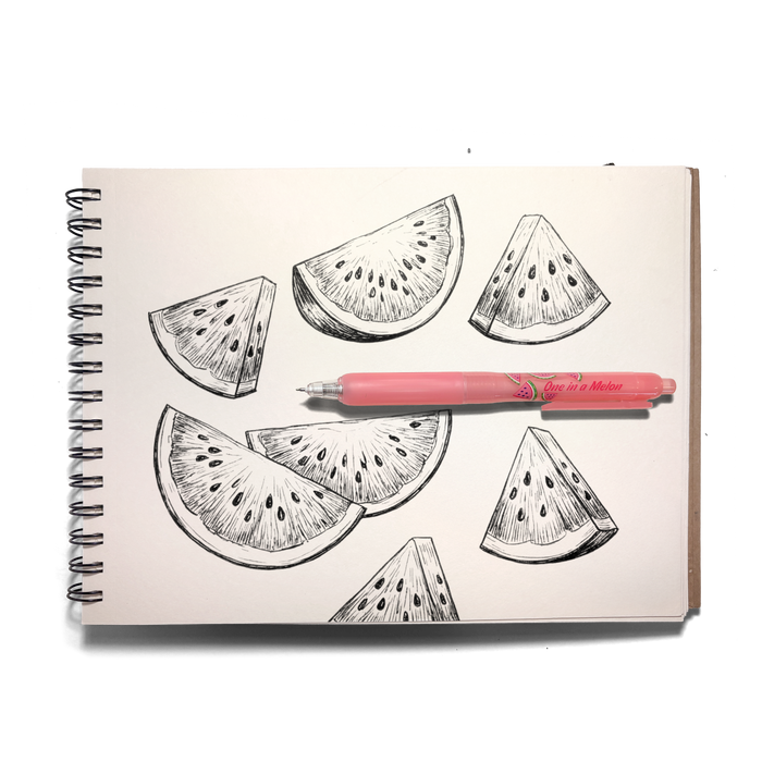 Fresh Squeezed Fruit Scented Gel Pen - Black Ink - Watermelon