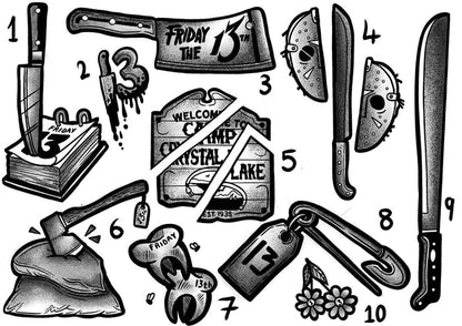 Friday 13th inspired designs by Emily