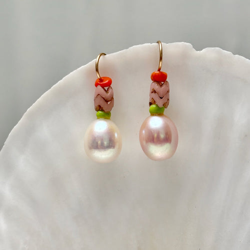 funky fun big egg drop pearl earrings