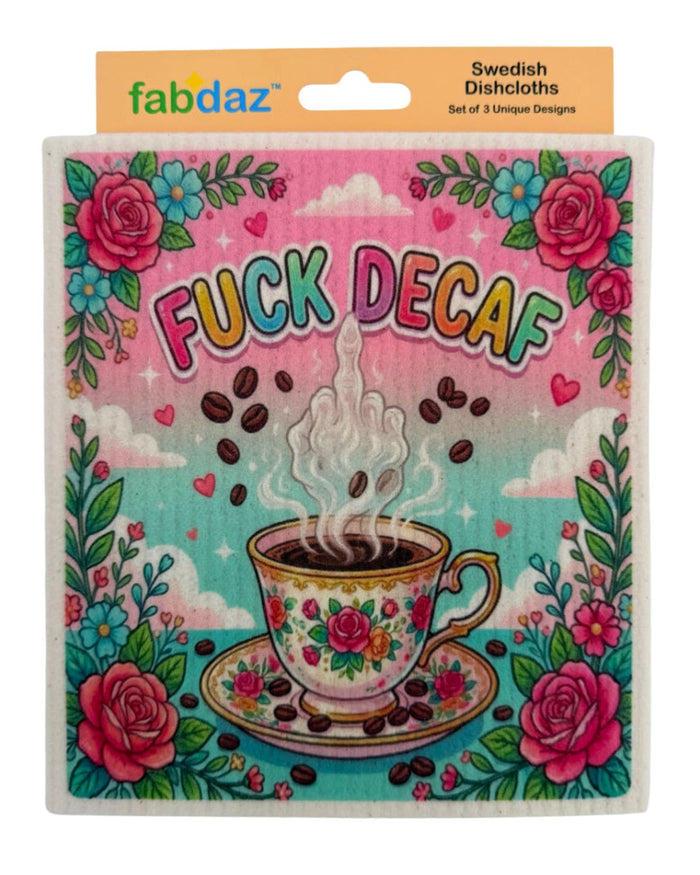 Funny Coffee Sayings - Set of 3 - Swedish Dishcloths - Wholesale
