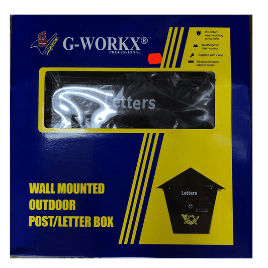 G-WORKX Wall Mounted Outdoor Post/Letter Box Heavy Duty Coated Steel,  Letter Box for Curbside Parcels, - KGBM01B ebuystt