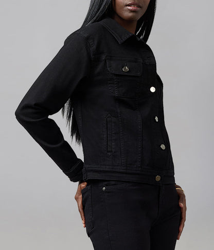 GABRIELLA-BLK Classic Denim Jacket