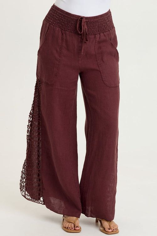 XCVI Garcia Linen Crochet Pant