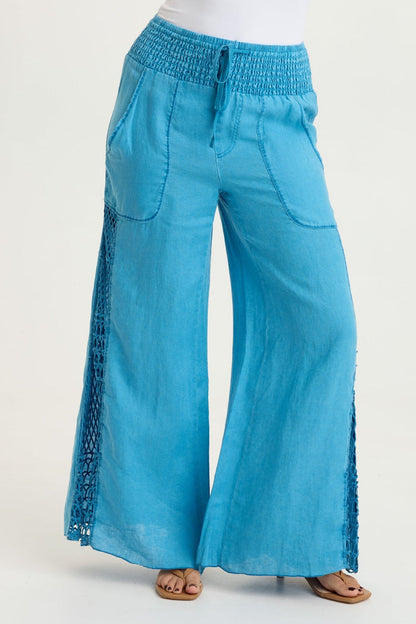 XCVI Garcia Linen Crochet Pant
