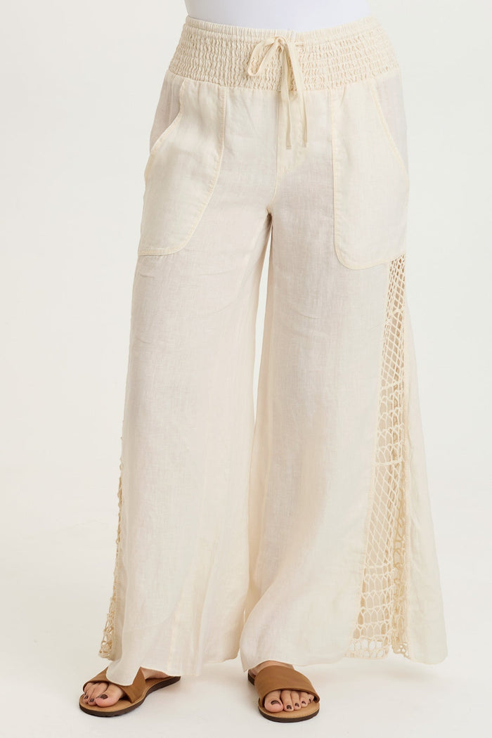 XCVI Garcia Linen Crochet Pant