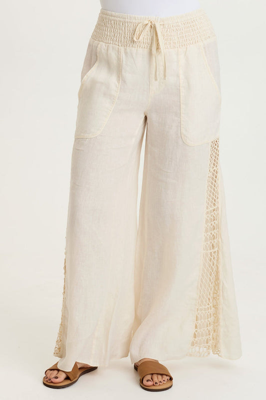 XCVI Garcia Linen Crochet Pant