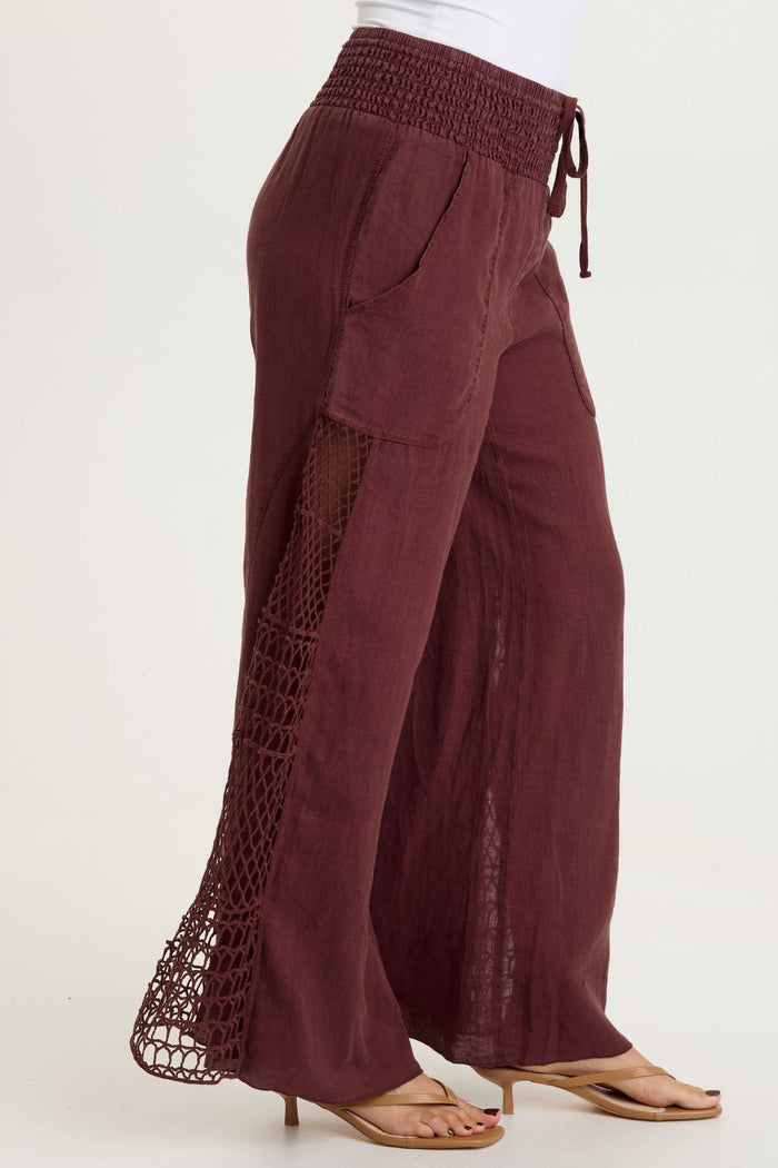 XCVI Garcia Linen Crochet Pant