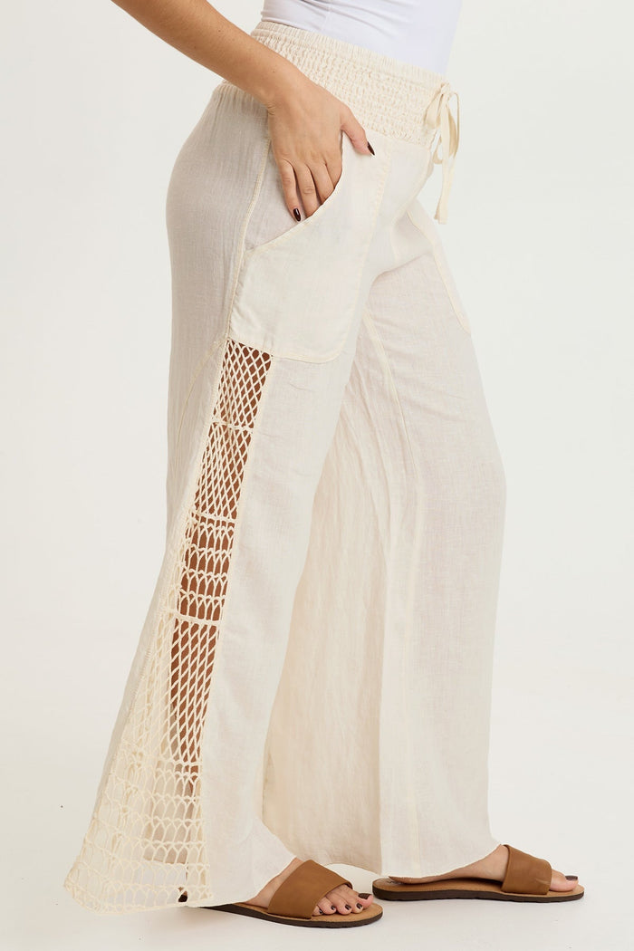 XCVI Garcia Linen Crochet Pant