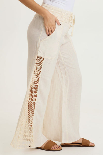 XCVI Garcia Linen Crochet Pant