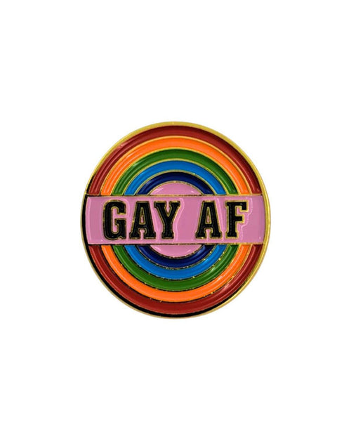 Gay AF Funny Enamel Pin with Metal Frame