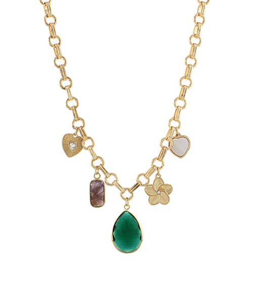 Gemstone Charm Necklace