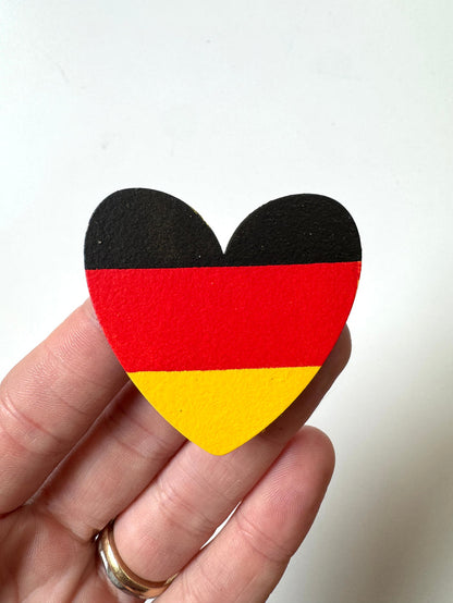 German Flag Heart Magnet, Single