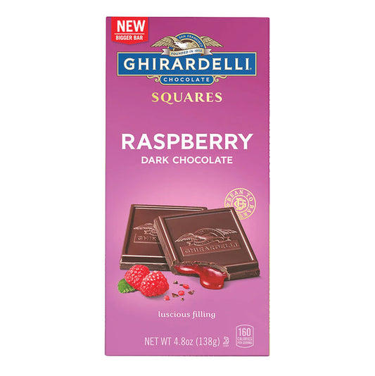 Ghirardelli Dark Chocolate Raspberry Squares Candy Bar - 10 Count