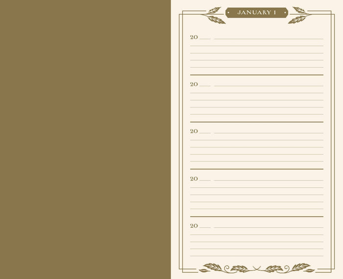 Calendar page with January 1st on a beige background