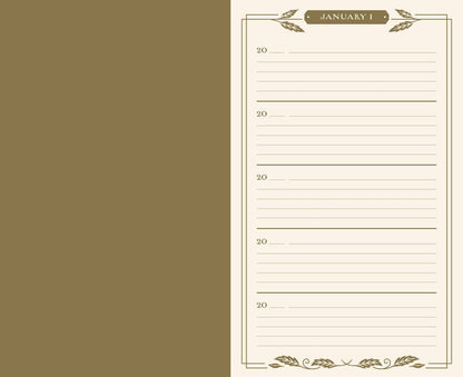Calendar page with January 1st on a beige background