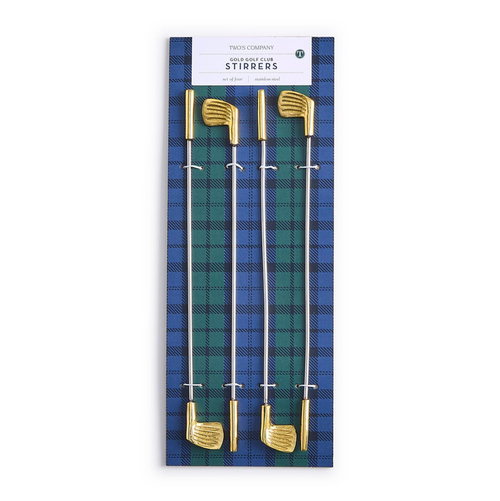 Gold Golf Club Stirrers, Set of 4