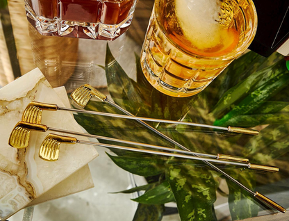 Gold Golf Club Stirrers, Set of 4