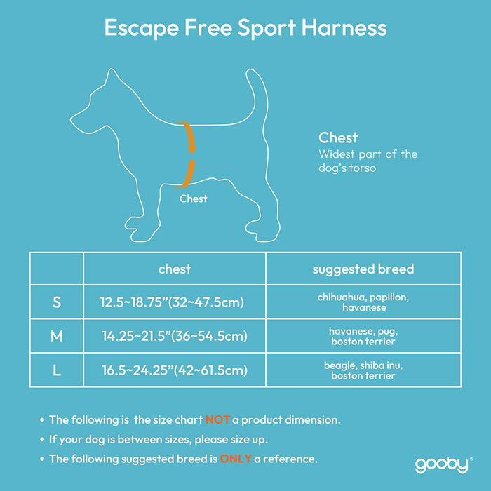 Gooby Escape Free Sport Harness Blue Small