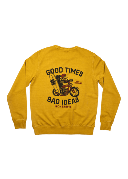 Good Times Bad Ideas Crewneck - Iron & Resin