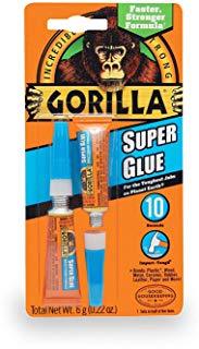 GORILLA Super Glue 2 Pack 3 Gram, Tubes, Bonds Wood, Plastic, Ceramic, Leather, Paper and More - 7800109 Home Improvement MEGA