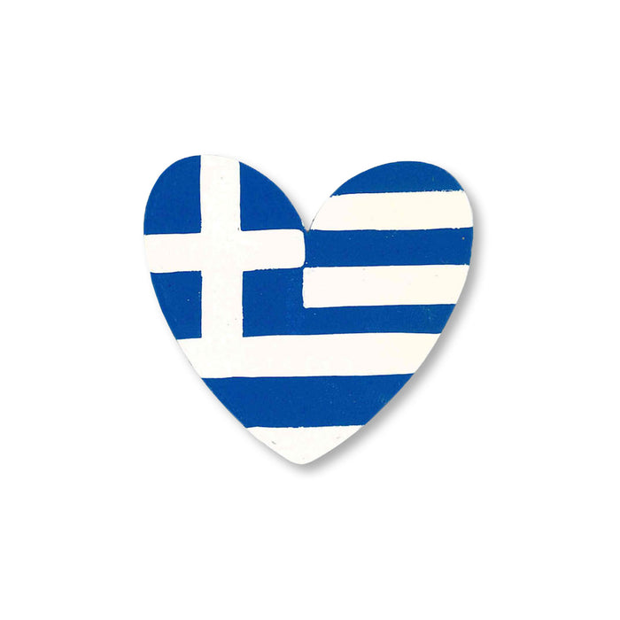 Grecian Flag Heart Magnet, Single