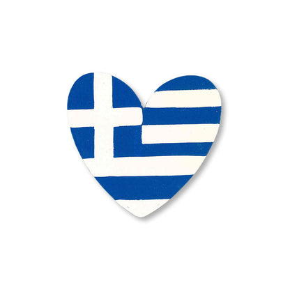 Grecian Flag Heart Magnet, Single