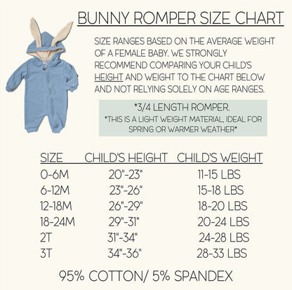 Green Personalized Embroidered Easter Romper with Bunny Ears