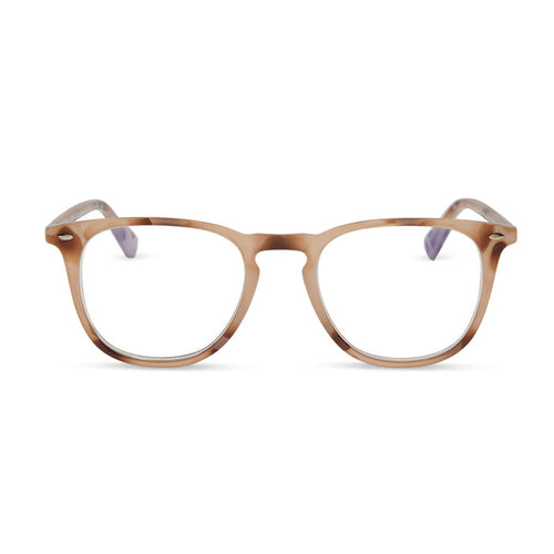 GRIFFIN - CREAM TORTOISE + BLUE LIGHT READERS front