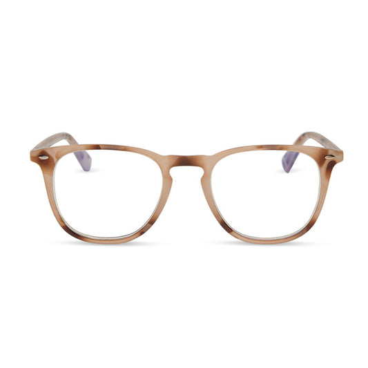 GRIFFIN - CREAM TORTOISE + BLUE LIGHT READERS front