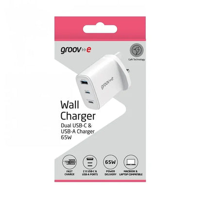 Groove 3-Port USB-C & USB-A Charger 65W | GVMA109WE