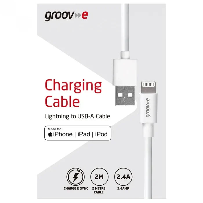 Groove Lightning to USB-A Charging Cable – 2 Meter | White | GVMA042WE