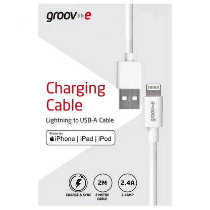 Groove Lightning to USB-A Charging Cable – 2 Meter | White | GVMA042WE