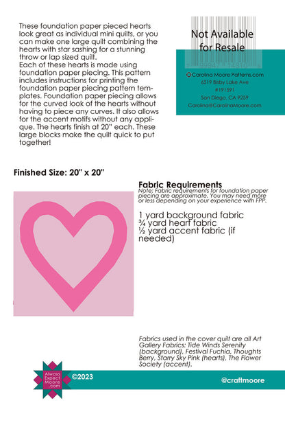 Heart Outline - Foundation Pieced Heart (Digital Download)