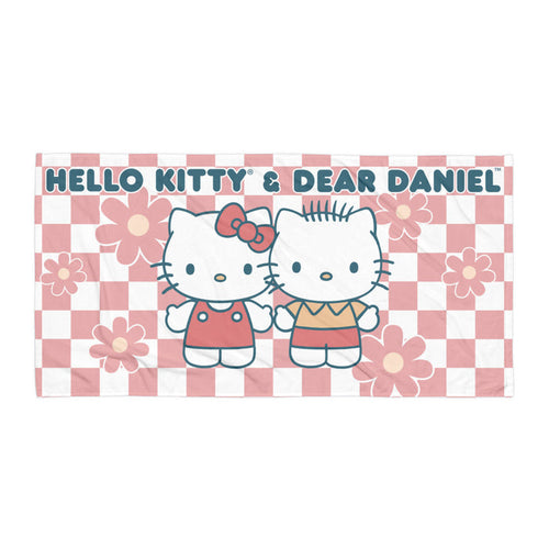Hello Kitty & Dear Daniel Checkerboard Beach Towel Home Goods Printful Default Title