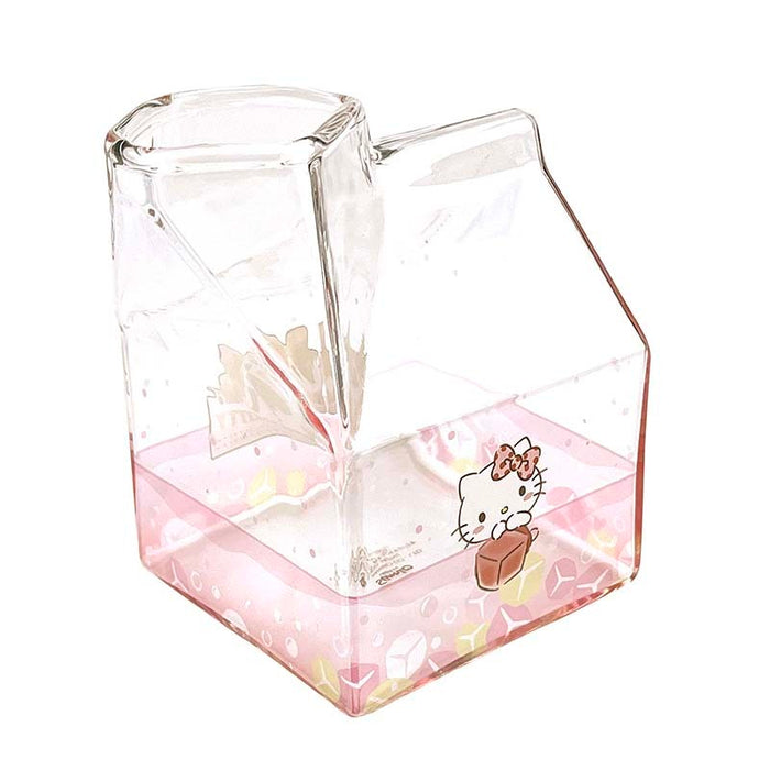 Hello Kitty Kawaii Glass Milk Carton Cup Home Goods Global Original