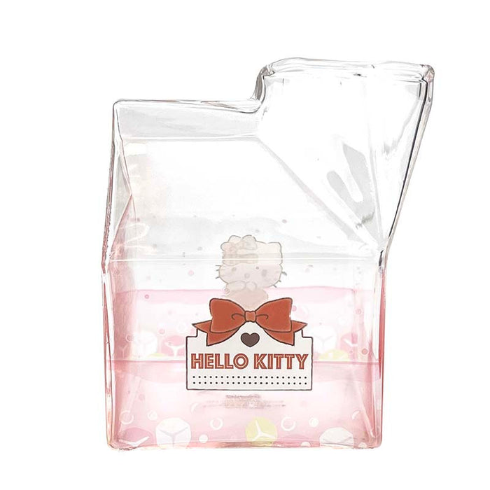 Hello Kitty Kawaii Glass Milk Carton Cup Home Goods Global Original