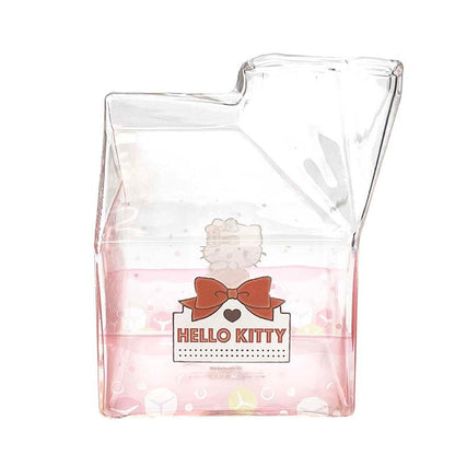 Hello Kitty Kawaii Glass Milk Carton Cup Home Goods Global Original
