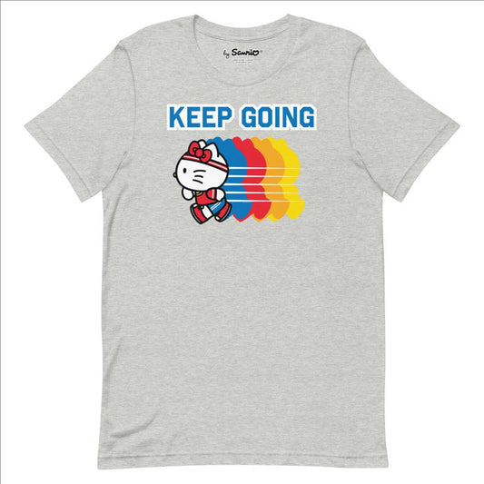 Hello Kitty Keep Going T-Shirt (Athletic Heather) Apparel Printful Athletic Heather S