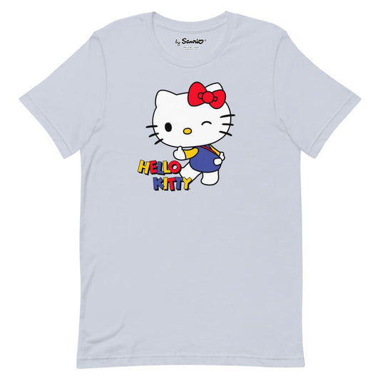 Hello Kitty Primary Logo T-Shirt Light Blue Apparel Printful XS