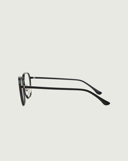 Charcoal::Helsinki+ Eyeglasses square black plant-based plastic side