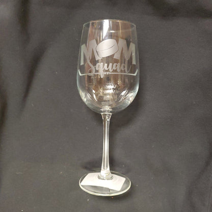 Hockey Mom 9 Inch Wine Glass