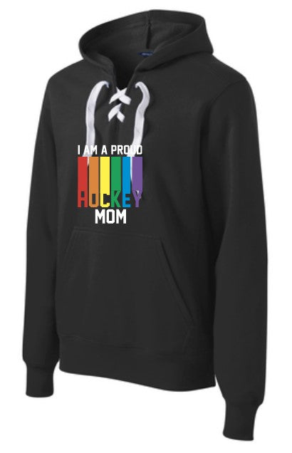 Hockey Mom Design Adult Lace Up Hoodie