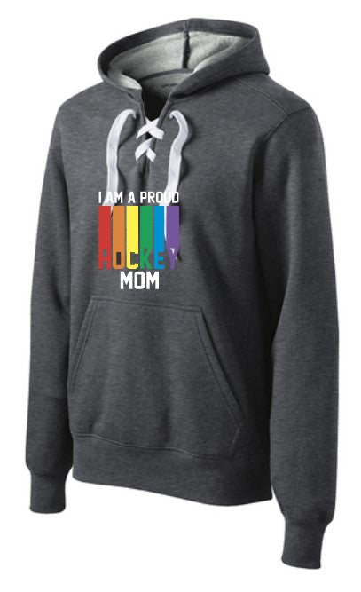 Hockey Mom Design Adult Lace Up Hoodie