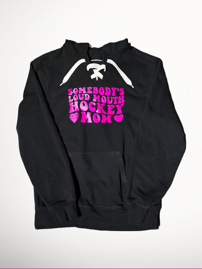 Hockey Mom Design Adult Lace Up Hoodie