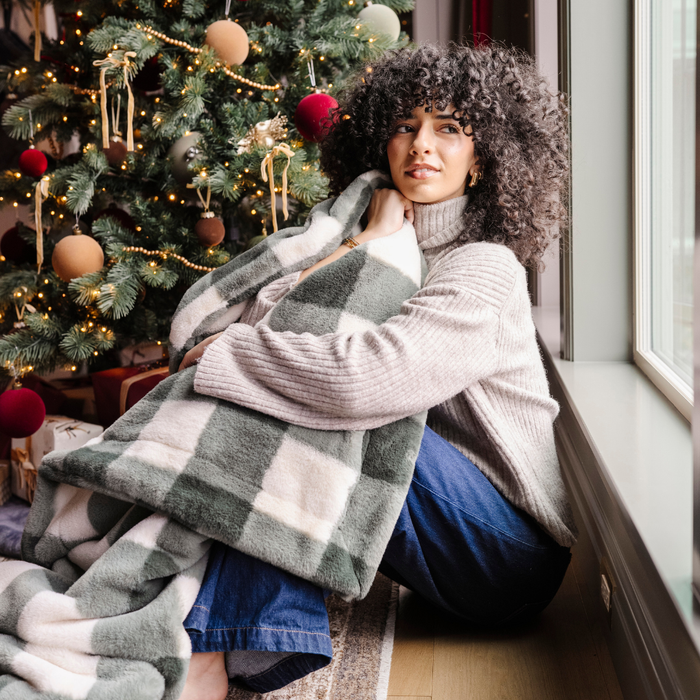 HOLIDAY PRINTED FAUX FUR XL THROW BLANKETS