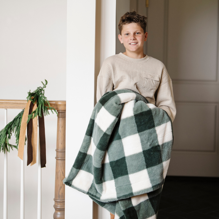 HOLIDAY PRINTED FAUX FUR XL THROW BLANKETS